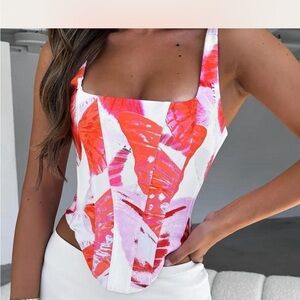 White fox Pink and White Top